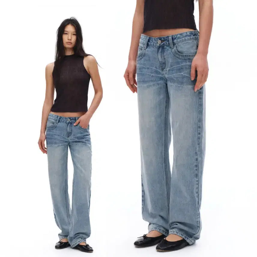 [BUNJANG] OINIMI Classic Washed Light Blue Slim Fit Jeans / OINIMI 팬츠 바지 클래식 워싱 라이트 블루 슬림핏 청바지
