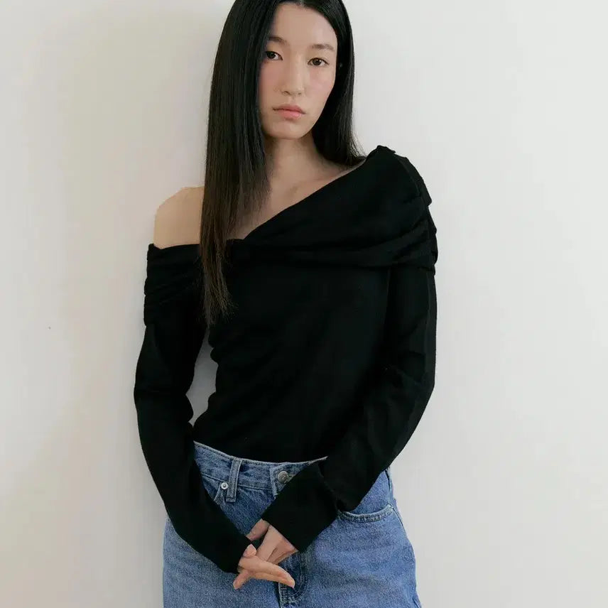 [BUNJANG] Lucirju Wool Knit Off-Shoulder Set / 2개 세트) 루시르주 울 니트 오프숄더