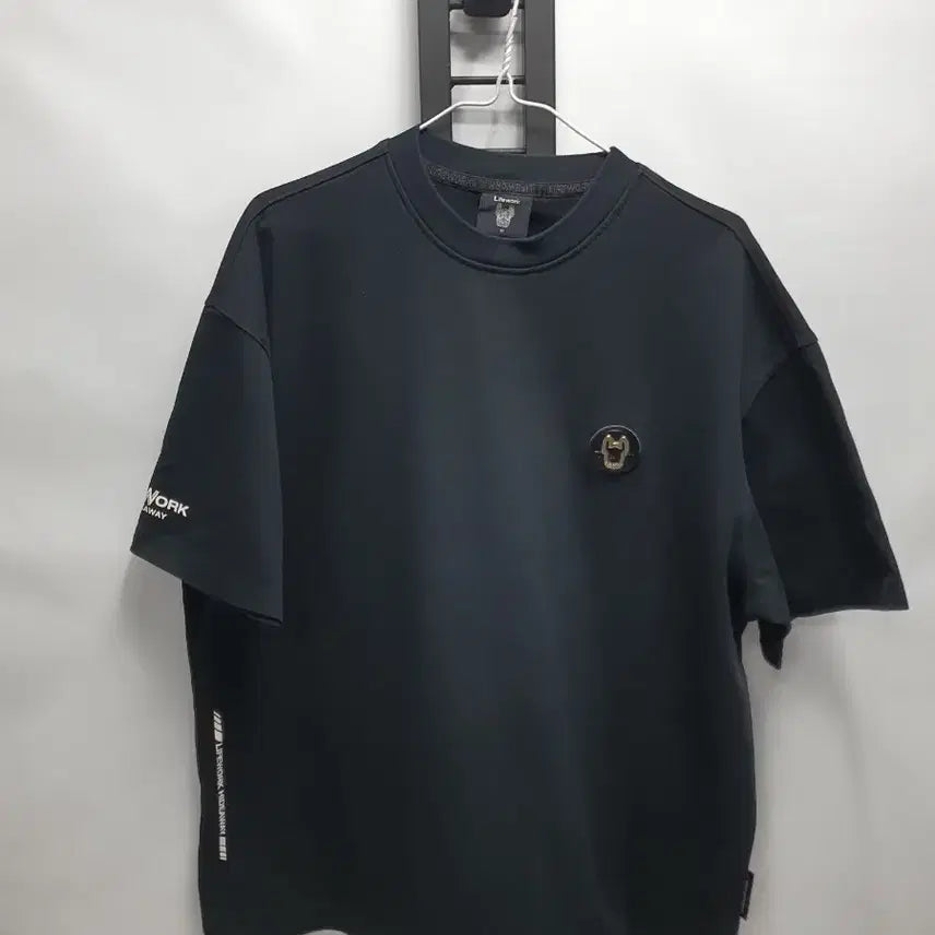 [BUNJANG] Life Work Leather Patch Logo Black T-Shirt Size M / 라이프워크 반팔티 레더패치로고 블랙 m