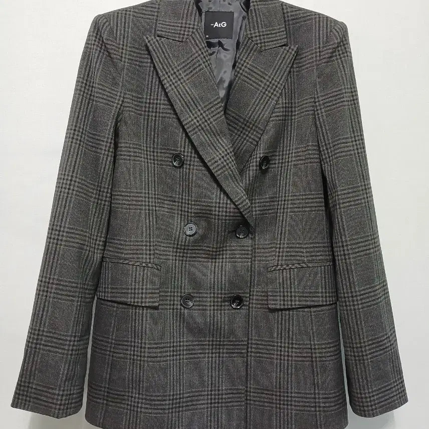[BUNJANG] AtG Check Double Breasted Blazer / AtG 체크 더블 브레스티드 자켓