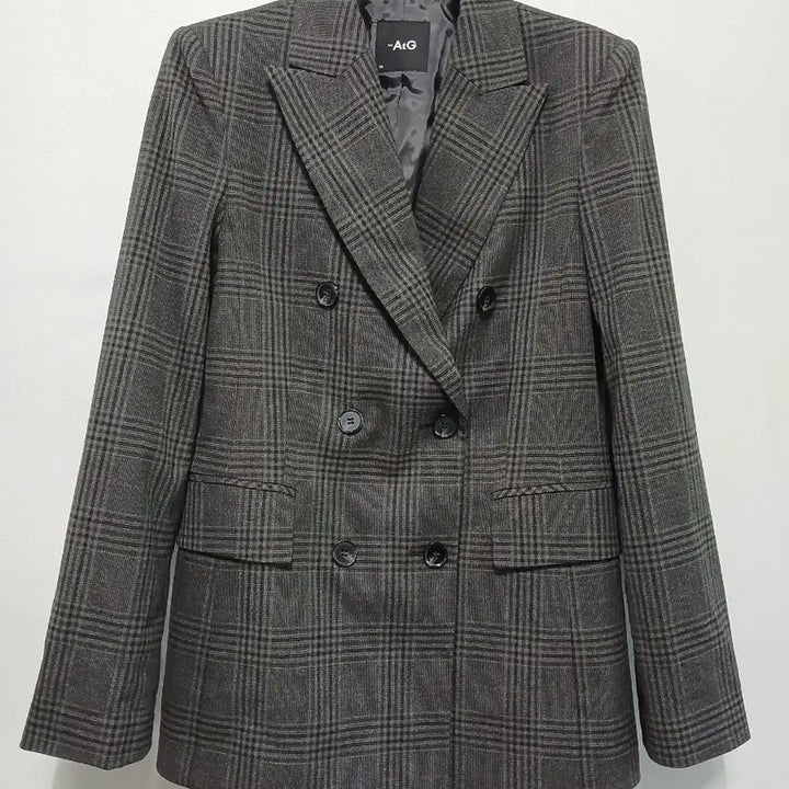 [BUNJANG] AtG Check Double Breasted Blazer / AtG 체크 더블 브레스티드 자켓