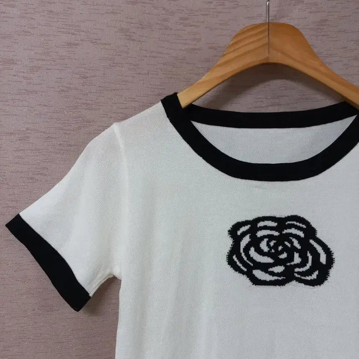[BUNJANG] White Knit T-Shirt / B5-8/화이트 니트티 여성