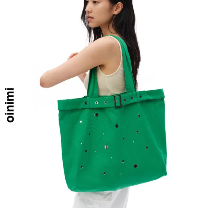[BUNJANG] OINIMI Island Green Sequin Embellished Tote Bag Shoulder Bag / OINIMI 가방 아일랜드 그린 시퀸 장식 토트백 숄더백