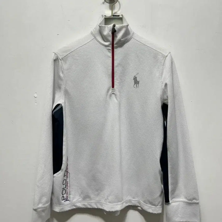 [BUNJANG] Polo Ralph Lauren White Half-Zip Long Sleeve T-Shirt M / 폴로 랄프로렌 화이트 하프집업 긴팔티 M