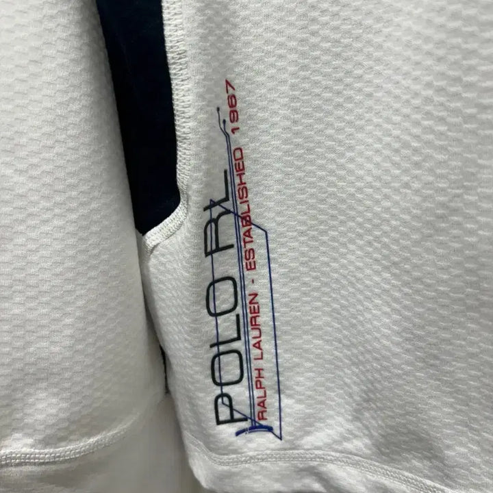 [BUNJANG] Polo Ralph Lauren White Half-Zip Long Sleeve T-Shirt M / 폴로 랄프로렌 화이트 하프집업 긴팔티 M