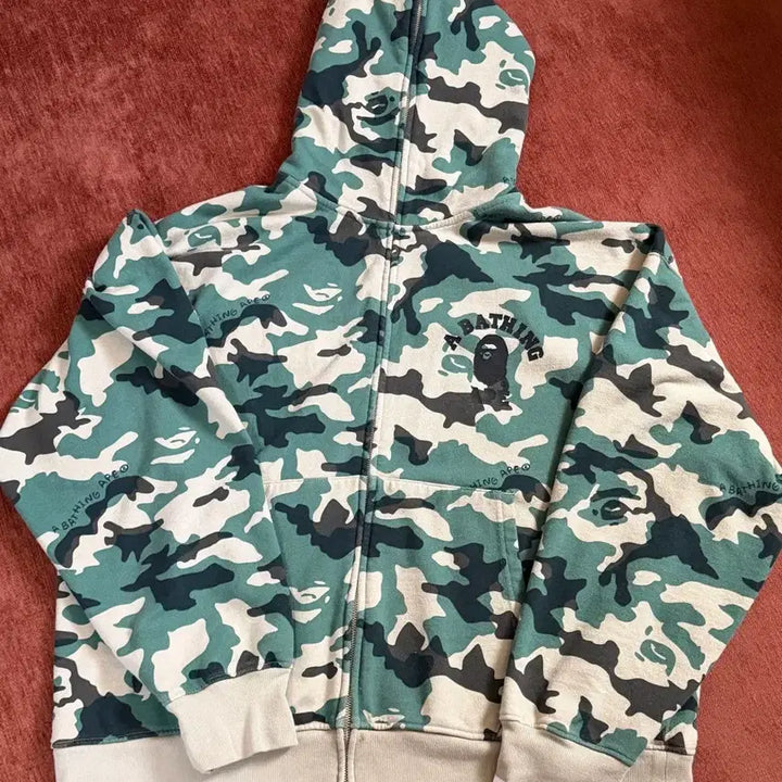 [BUNJANG] BAPE Camo Fleece Zip-Up Hoodie XL / 베이프 카모 플리스 집업 후드 (투웨이지퍼) XL사이즈
