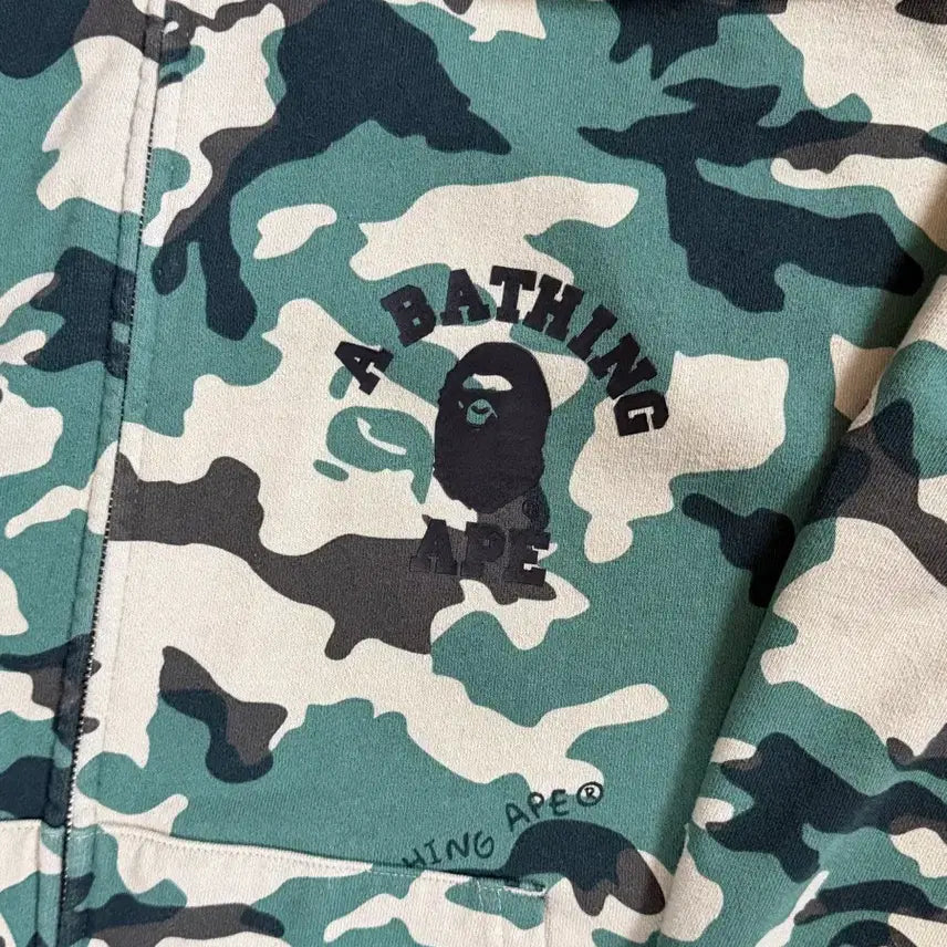 [BUNJANG] BAPE Camo Fleece Zip-Up Hoodie XL / 베이프 카모 플리스 집업 후드 (투웨이지퍼) XL사이즈