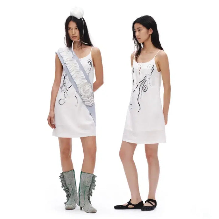 [BUNJANG] OINIMI Lazy Sequin Slip Dress Pearl White / OINIMI 원피스 레이지 시퀸 슬립 드레스 펄 화이트 나시 원피스
