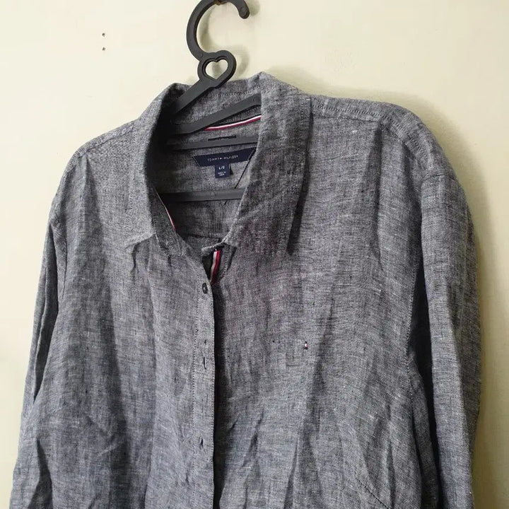 [BUNJANG] Tommy Hilfiger Linen Blend Classic Button Shirt Long Sleeve / [L/G] 타미힐피거 린넨 혼방 클래식 버튼 셔츠 긴팔 남방