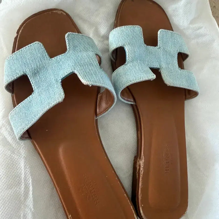 [BUNJANG] Hermes Oran Denim Slippers / 에르메스 오란 데님 슬리퍼