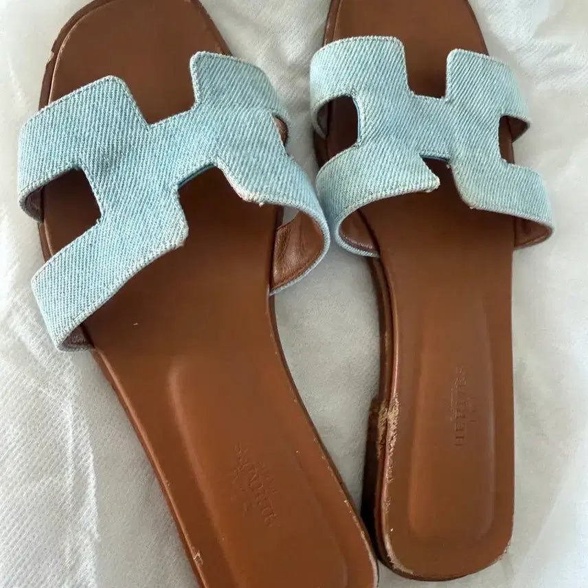 [BUNJANG] Hermes Oran Denim Slippers / 에르메스 오란 데님 슬리퍼