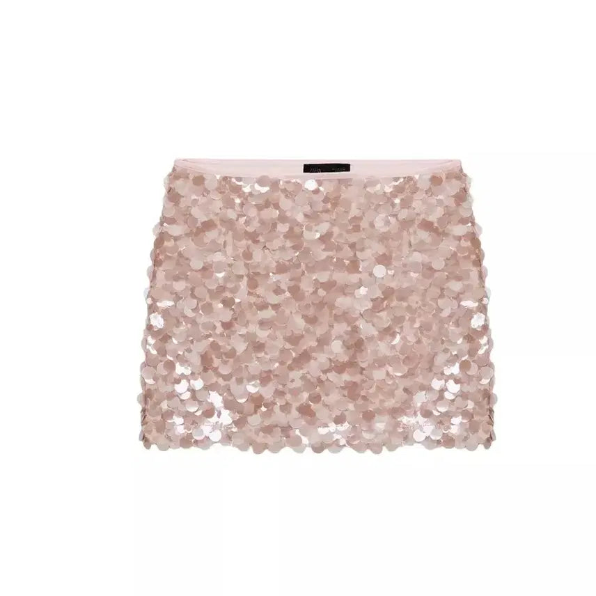 [BUNJANG] ZARA Sequin Mini Skirt Dusty Pink / 자라(ZARA) 스팽글 미니스커트 - 더스티 핑크