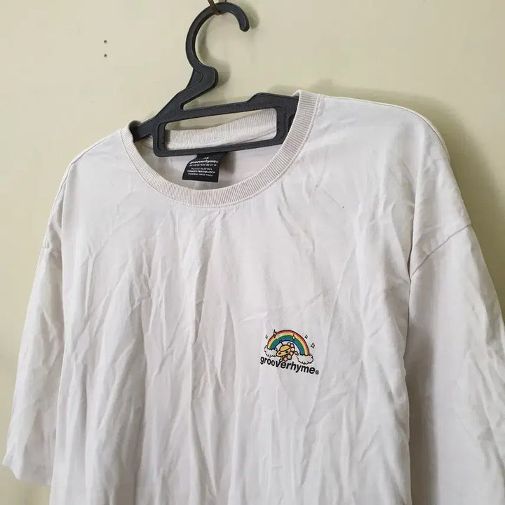 [BUNJANG] Groove rhyme Rainbow Logo Oversized Short Sleeve T-Shirt XL / [XL] 그루브라임 레인보우 로고 오버핏 반팔 티셔츠