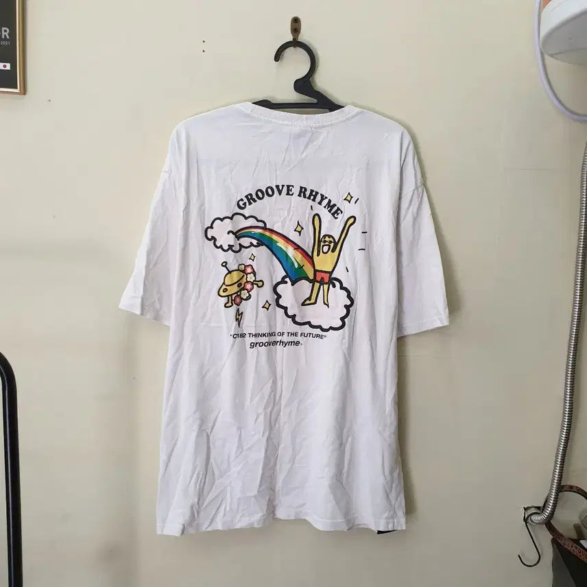 [BUNJANG] Groove rhyme Rainbow Logo Oversized Short Sleeve T-Shirt XL / [XL] 그루브라임 레인보우 로고 오버핏 반팔 티셔츠
