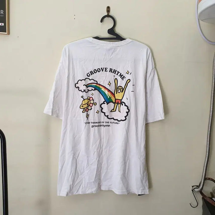 [BUNJANG] Groove rhyme Rainbow Logo Oversized Short Sleeve T-Shirt XL / [XL] 그루브라임 레인보우 로고 오버핏 반팔 티셔츠