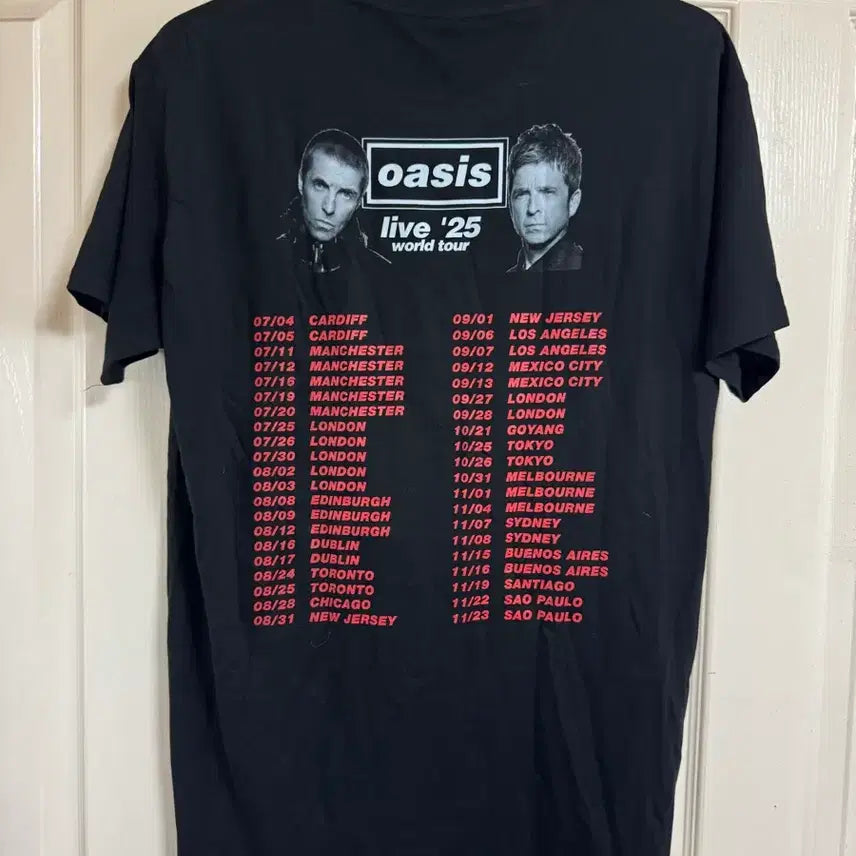 [BUNJANG] Oasis 25 World Tour Band T-Shirt / 오아시스 oasis 25 월드 투어 티셔츠 밴드티 밴드티셔츠