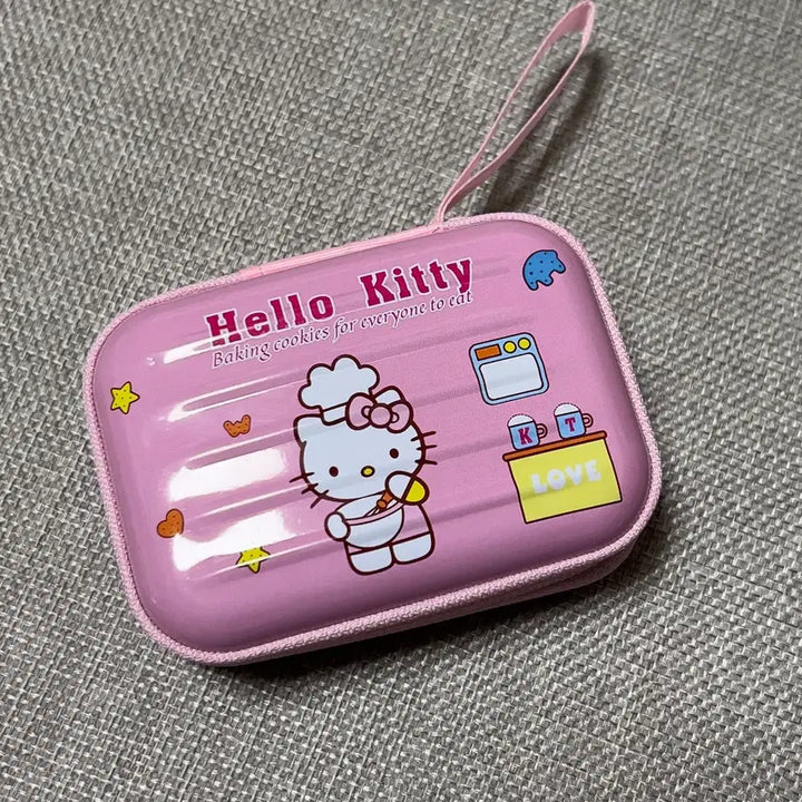 [BUNJANG] Hello Kitty Pink Zipper Tin Case Pouch 9cm / 헬로키티 핑크 지퍼 캔 파우치 / 틴케이스 9cm