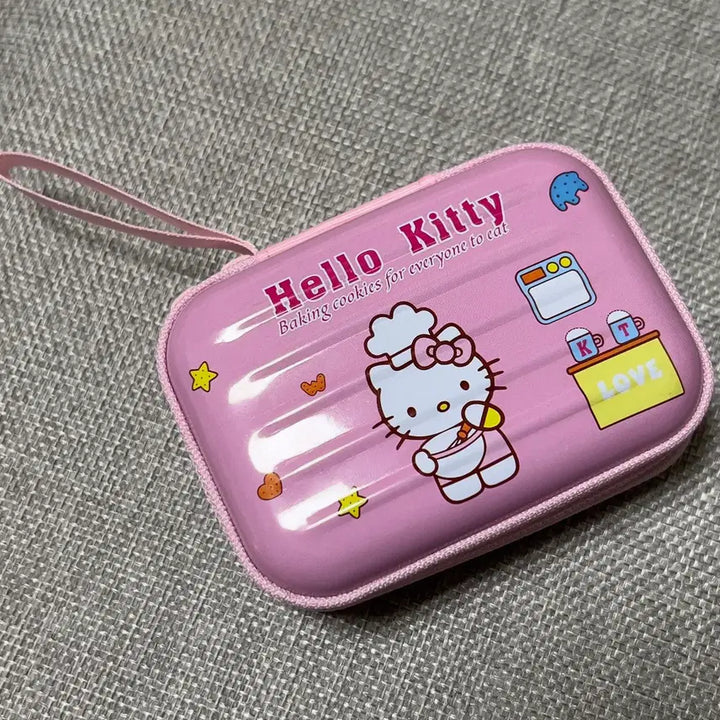 [BUNJANG] Hello Kitty Pink Zipper Tin Case Pouch 9cm / 헬로키티 핑크 지퍼 캔 파우치 / 틴케이스 9cm
