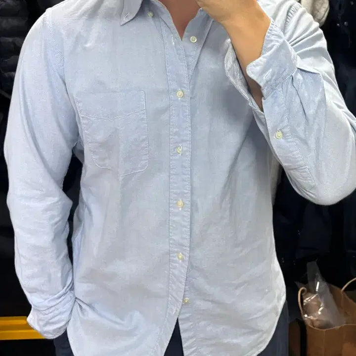 [BUNJANG] Uniqlo Oxford Shirt Sky Blue L / 유니클로 옥스포드 셔츠 스카이블루 L