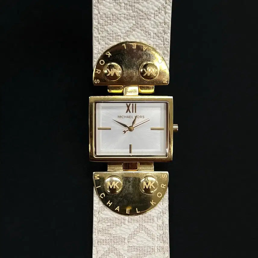 [BUNJANG] Michael Kors Gold Case &amp; Beige Jacquard Strap Watch / Michael Kors 골드 케이스 &amp; 베이지 자카드 스트랩 워치