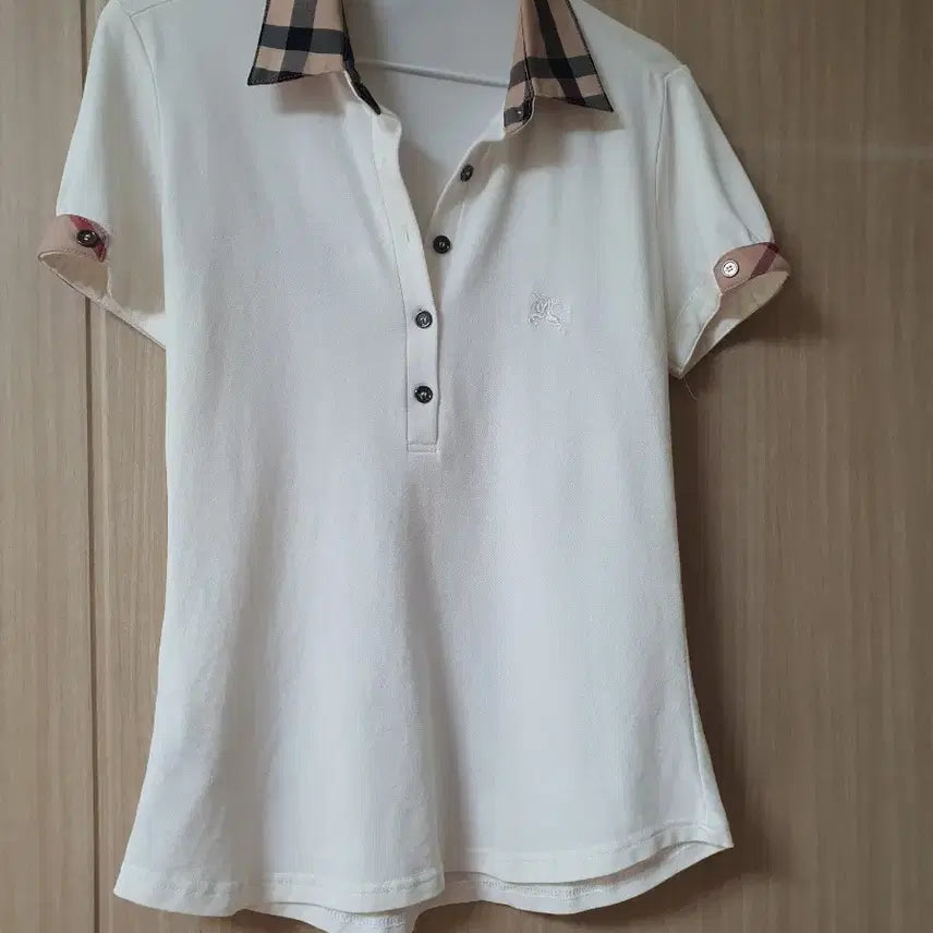 [BUNJANG] Burberry Check Short Sleeve Polo Shirt (Size 90) / 버버리  체크 반팔 카라티셔츠 연아이보리  (90사이즈)