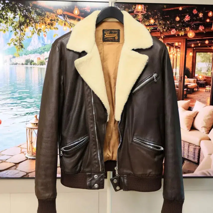 [BUNJANG] Barbed Italian Leather Jacket (Size M-L) / 이탈리아 가죽 전문 Barbed 레더 자켓
