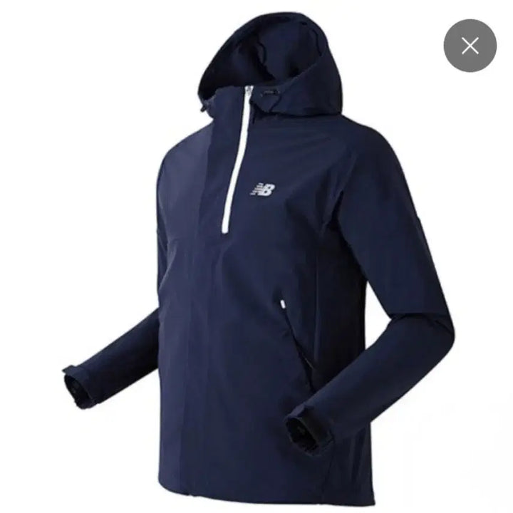 [BUNJANG] New Balance Navy Hooded Windbreaker Jacket - Size L / 뉴발란스 네이비 후드 방풍 바람막이 자켓 L사이즈