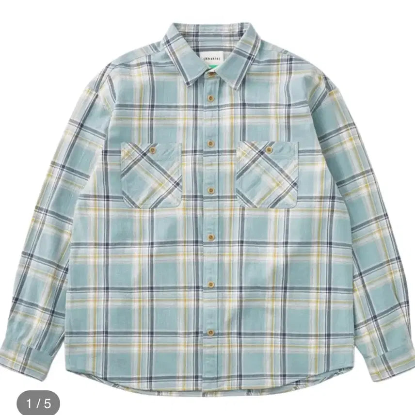 [SOLD OUT] 카키스 24ss 트러커 플레이드 셔츠 페일 블루 L사이즈