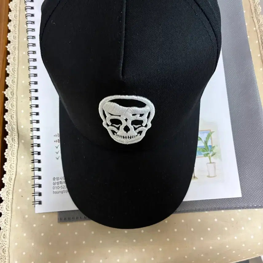 [BUNJANG] Jim Reaper Skull Embroidery Ball Cap / 짐리퍼스 블랙 스컬 자수 볼캡 모자 판매합니다