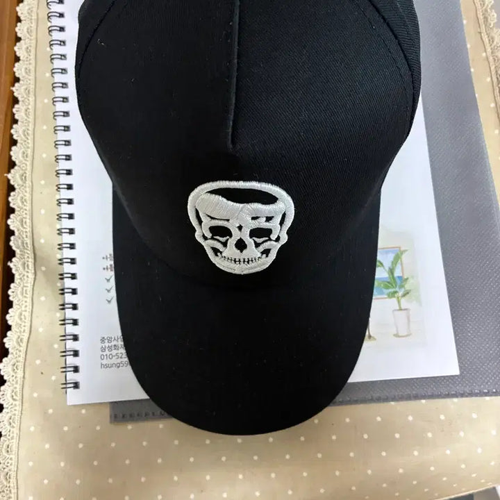 [BUNJANG] Jim Reaper Skull Embroidery Ball Cap / 짐리퍼스 블랙 스컬 자수 볼캡 모자 판매합니다