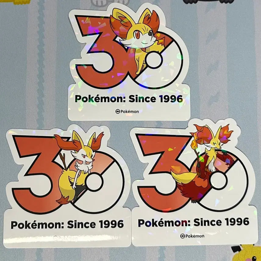 [BUNJANG] Pokemon 30th Anniversary Logo Sticker Set (Pukocco, Ternana, Mafoxy) / [포켓몬 30주년 로고 스티커]푸호꼬, 테르나, 마폭시