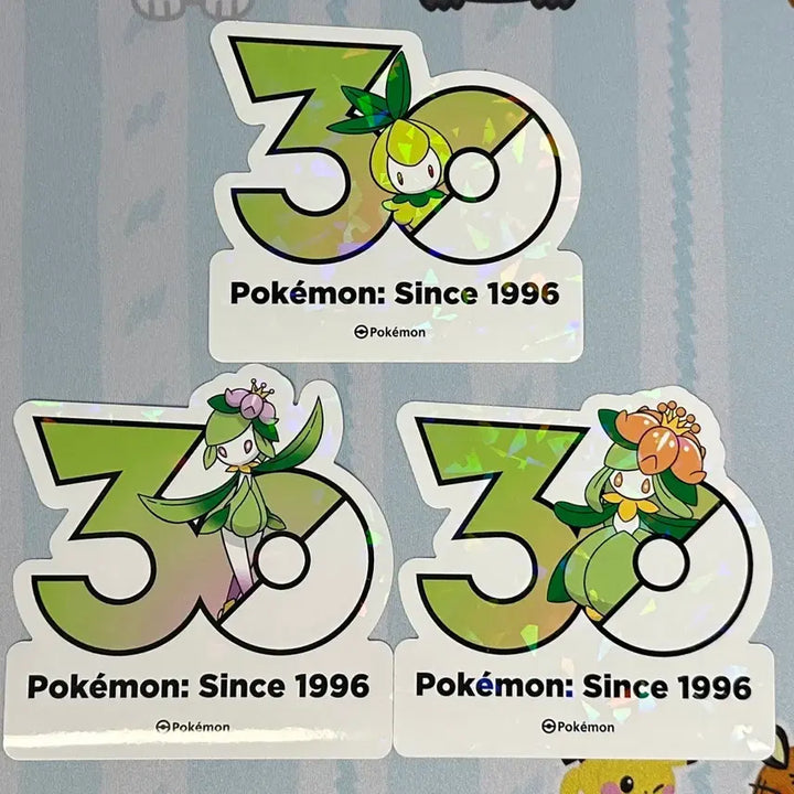 [BUNJANG] Pokemon 30th Anniversary Logo Stickers - Chiry, Dredis, Hisuian Samurott / [포켓몬 30주년 로고 스티커]치릴리, 드레디어,히스이드레디어
