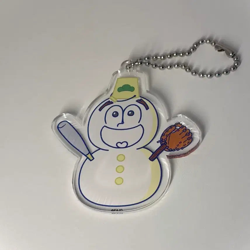 [BUNJANG] Osomatsusan Jyushimatsu Baseball Snowman Acrylic Keychain / 오소마츠상 쥬시마츠 아크릴 키링 야구 눈사람