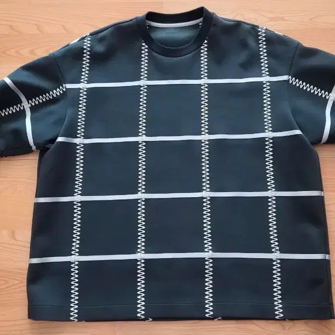 [BUNJANG] System Homme Oversized Check Pattern Short Sleeve T-Shirt / 시스템옴므 오버핏 반팔티셔츠