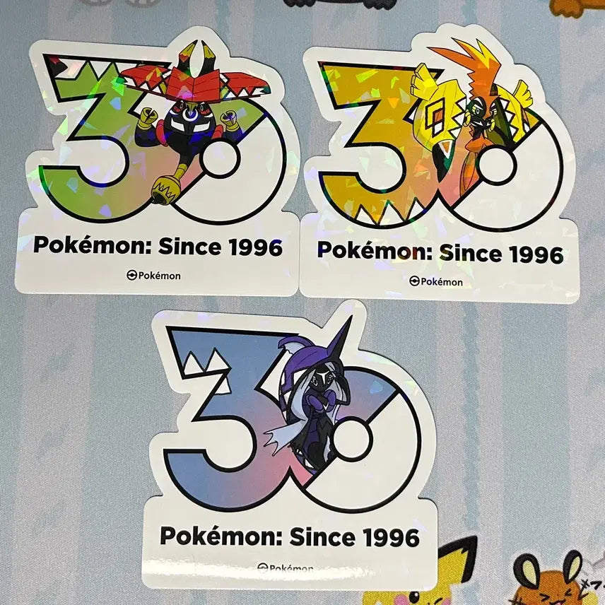 [BUNJANG] Pokemon 30th Anniversary Logo Stickers: Capu Coccok, Capu Bururu / [포켓몬 30주년 기념 로고 스티커]카푸꼬꼬꼭, 카푸브루루,카푸느지느