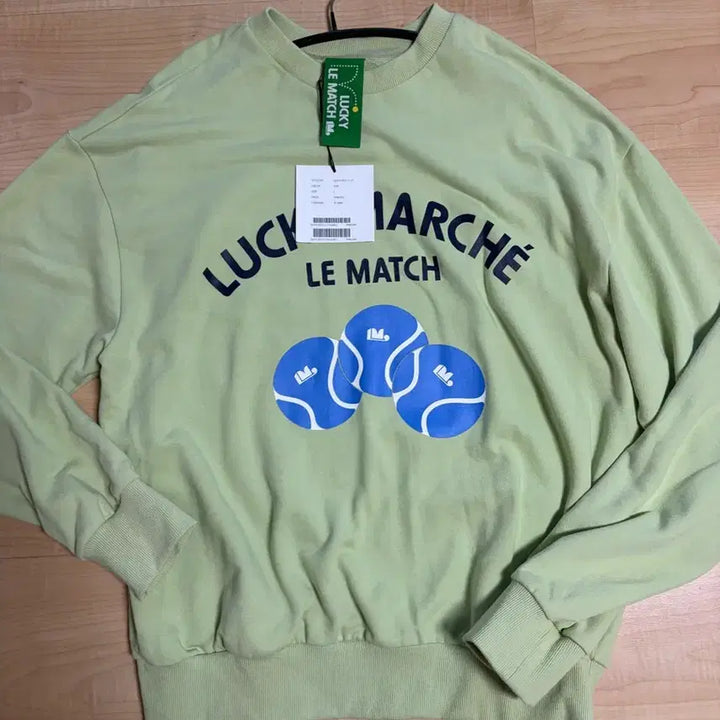 [BUNJANG] Lucky Marche Sweatshirt Pastel Green L / 럭키르마르쉐 맨투맨 L 연두색