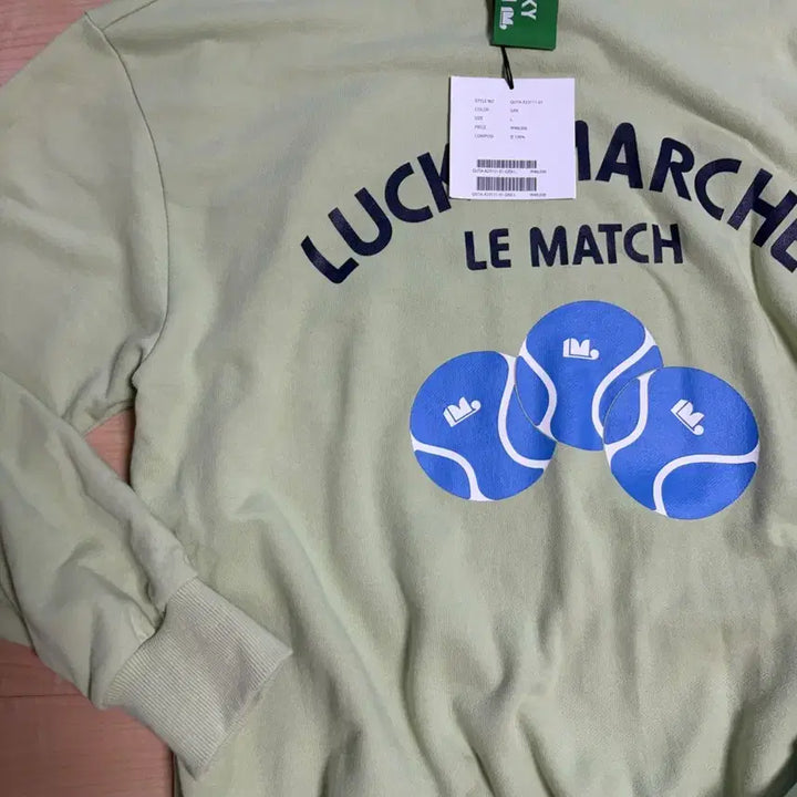 [BUNJANG] Lucky Marche Sweatshirt Pastel Green L / 럭키르마르쉐 맨투맨 L 연두색