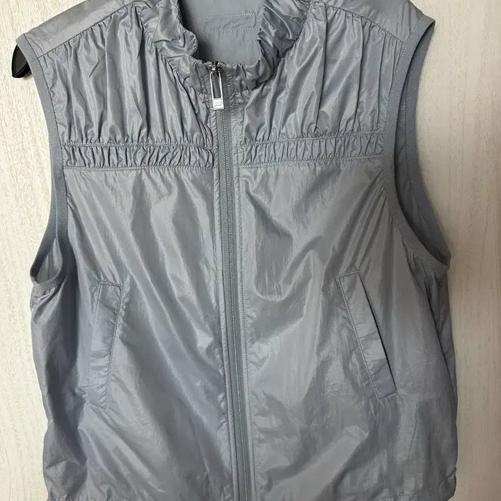 [BUNJANG] Silver Blue Shirring Vest / 실버 블루 셔링 조끼 (새상품)