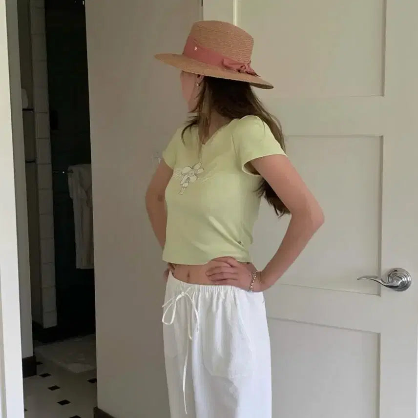 [BUNJANG] Tanatt Bloomy Baby T-shirt Lime / 타낫 블루미 베이비 티셔츠 라임