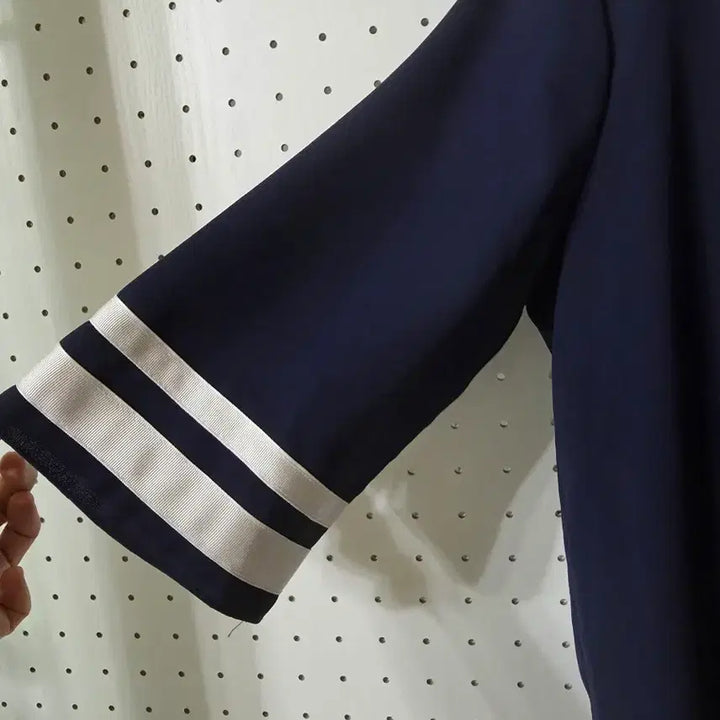 [BUNJANG] Navy Stripe Flare Dress / 네이비 스트라이프 플레어 원피스
