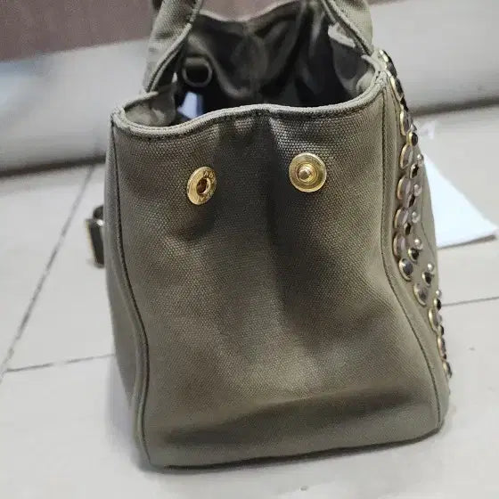 [BUNJANG] Prada Canapa Cubic Studded Canvas Bag / 프라다 카나파 큐빅스터드 캔버스백