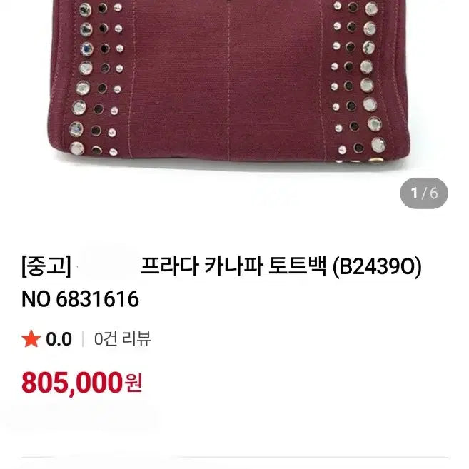 [BUNJANG] Prada Canapa Cubic Studded Canvas Bag / 프라다 카나파  캔버스백