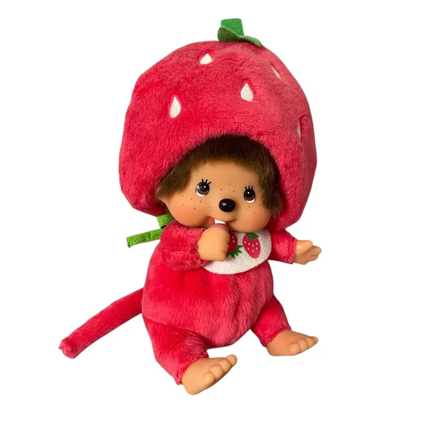 [BUNJANG] Monchhichi Strawberry Seating S Doll - Rare Vintage Item / 급처) 딸기 몬치치 시팅 S 인형 고전 문구 고전인형 레어템 치무탄 일본