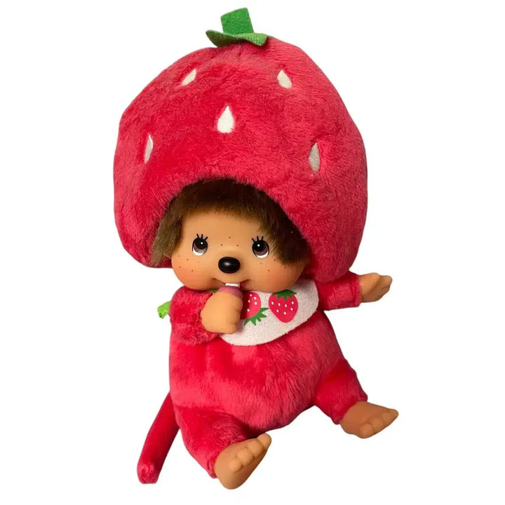 [BUNJANG] Monchhichi Strawberry Seating S Doll - Rare Vintage Item / 급처) 딸기 몬치치 시팅 S 인형 고전 문구 고전인형 레어템 치무탄 일본