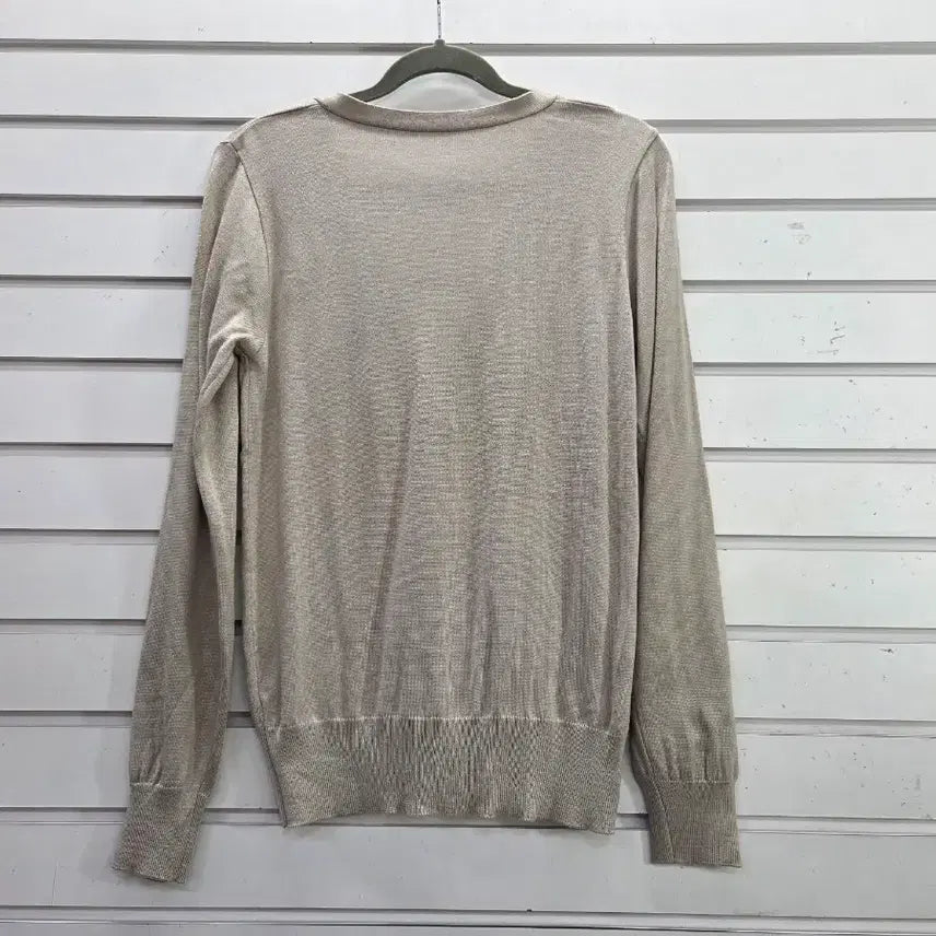 [BUNJANG] Beige V-Neck Simple Knit Cardigan (Women&