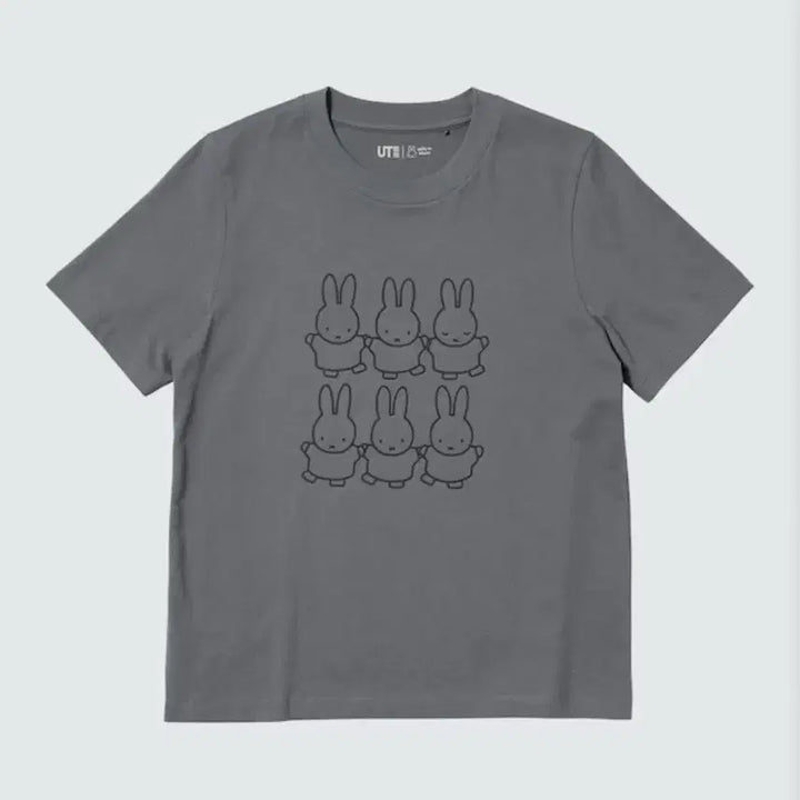[BUNJANG] Uniqlo x Miffy Graphic Short Sleeve T-Shirt Grey S / 유니클로 미피 반팔 티셔츠 그레이 S