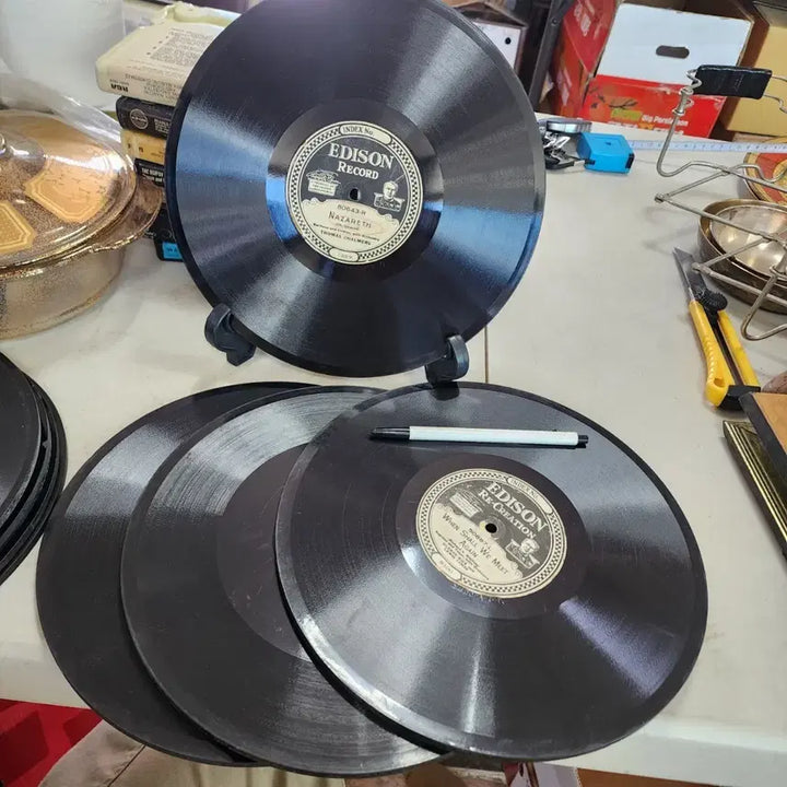 [BUNJANG] Edison Phonograph Records Set of 4 / 4개에6만원 에디슨 축음기판 USA 상태좋음