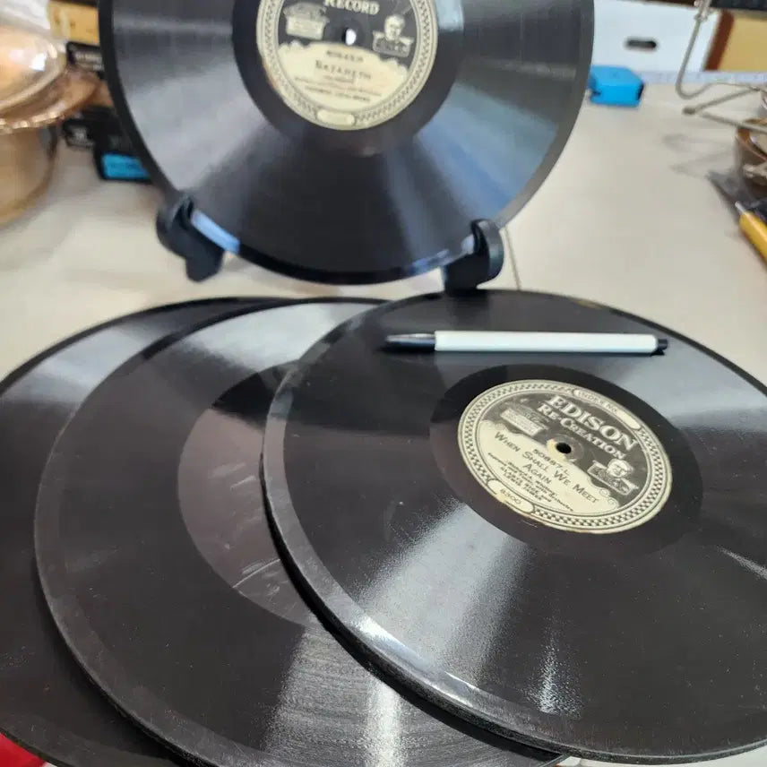 [BUNJANG] Edison Phonograph Records Set of 4 / 4개에6만원 에디슨 축음기판 USA 상태좋음
