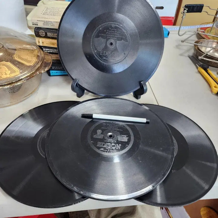 [BUNJANG] Edison Phonograph Records (Set of 4) / 4개에6만원 에디슨 축음기판 USA 옛날  상태좋음