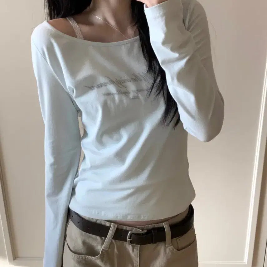 [BUNJANG] Kleesier Kleen Baby Blue Long Sleeve Top / 클리시어 kleesier kleen 롱슬리브 baby blue